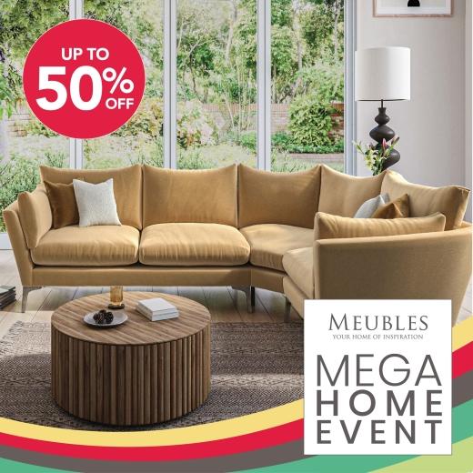 The Mega Home Event continues ✨ Enjoy up to 50% OFF across every department — sofas, dining, bedr...