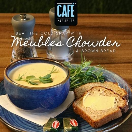 It’s chilly out there ❄️ and we’ve just the thing to warm you right up. Our Meubles Chowder i...