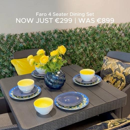 The summer sun may come and go… but you still need this 👇☀️ Our Faro 4-person outdoor dining...